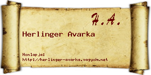 Herlinger Avarka névjegykártya